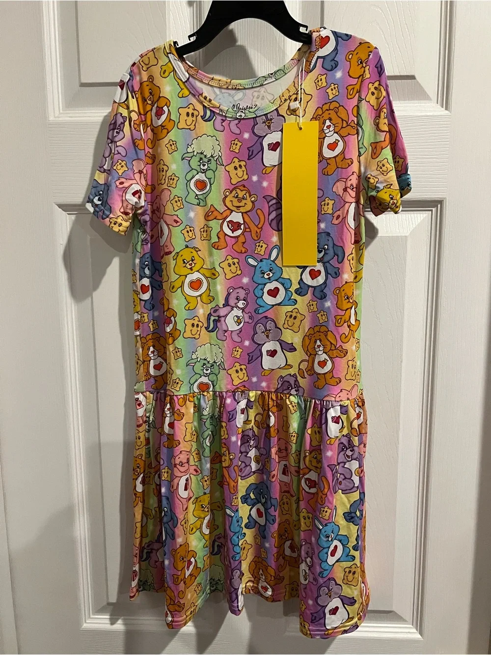 Bamboo Girls' Rainbow Care Bears Short Sleeve Dress